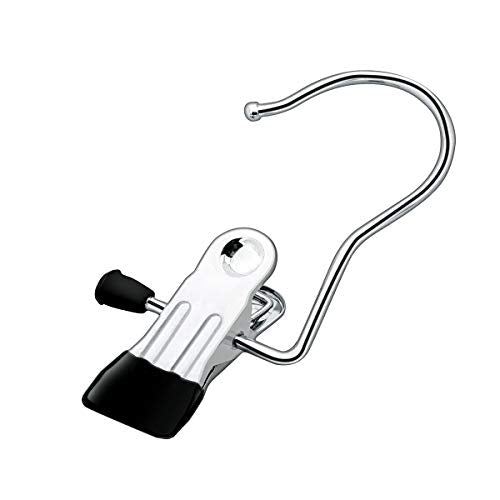 Coideal Boot Hanging Clips Hooks - 8 Pcs Boot Hangers Laundry Clips Stainless Steel Clothes Pins for Drying Sock (Black) - color: Black