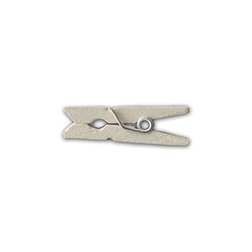 LWR CRAFTS Wooden Mini Clothespins 200 Per Pack 1" 2.5cm (White) - color: White
