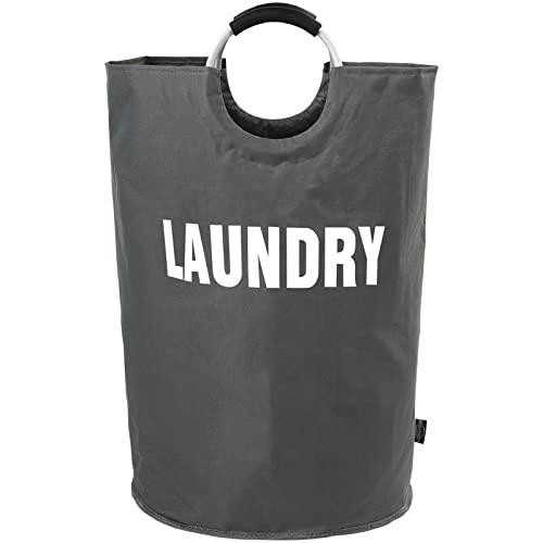 DOKEHOM 160L XX-Large Laundry Basket Bag, Collapsible Hamper, Dark Grey - color: Dark Grey, size: 160L