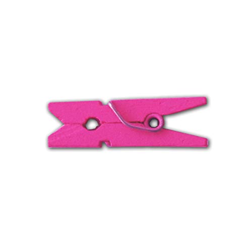 LWR CRAFTS Wooden Mini Clothespins 200 Per Pack 1" 2.5cm (Hot Pink) - color: Hot Pink