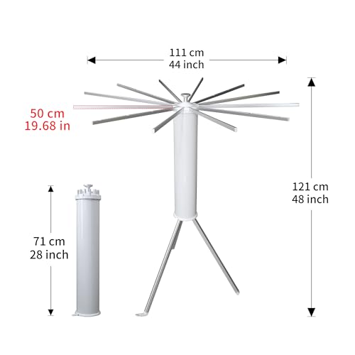 RFOUO Foldable Clothes Drying Rack Tripod with Aluminum 12 Rods - color: White