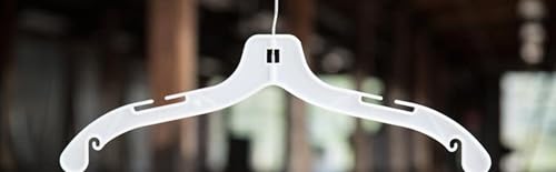 NAHANCO 17” White Mid-Heavyweight Plastic Hanger, 100 Pack - color: White