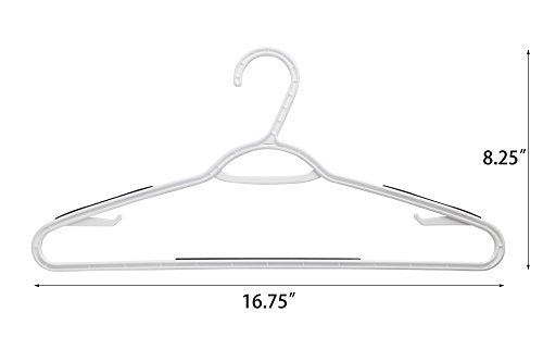 Finnhomy 50 Pack Plastic Hangers, Clothes Hangers with Non-Slip Pads, Space Saving Easy Slide Organizer, Clothes Hanger for Bedroom Closet Wardrobe, Great for Shirts, Pants, Scarves