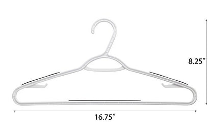 Finnhomy 50 Pack Plastic Hangers, Clothes Hangers with Non-Slip Pads, Space Saving Easy Slide Organizer, Clothes Hanger for Bedroom Closet Wardrobe, Great for Shirts, Pants, Scarves