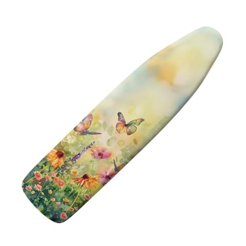 Butterfly Floral Ironing Board Cover, Resist Scorching and Staining, 15x54 Heavy Duty Iron Pad Covers Standard Boards with Elastic Edges - color: Butterfly Floral