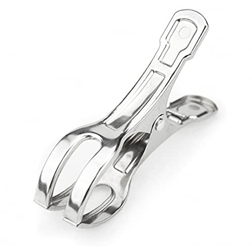 TopHomer 10Pcs Stainless Steel Beach Towel Clips Clamps, 4.33 inch Large Windproof Clips Heavy Duty Quilt Clothespins Peg Clamps for Sunbeds, Sun Loungers