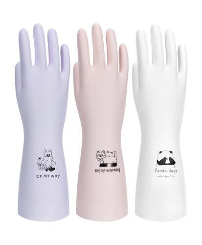 LANON wahoo 3 Pairs Nitrile Cleaning Gloves,12 Mil Dishwashing Glove,Large - color: Mix (Pack of 3), size: Large (Pack of 3)