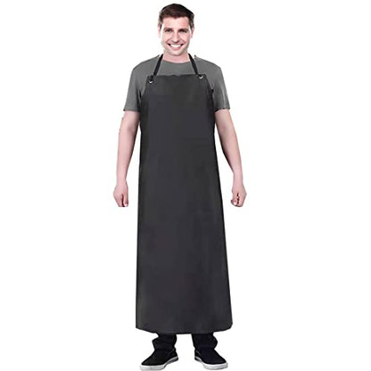 K Y KANGYUN 3 Pack Men's Black Waterproof Rubber Vinyl Work Apron- 43"x29" Heavy Duty Model,Best for Staying Dry When Dishwashing, Lab Work, Butcher, Dog Grooming, Cleaning Fish - color: Black-3 Pack