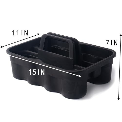 Matthew Large Plastic Tote Tool & Deluxe Supply Cleaning Caddy with Handle Portable Shower Basket Storage Caddy for Cleaning Products Organizer,Take-Out Coffee/Soft Drink,Bath Multi Use - Black - color: Black, size: Pack of 1
