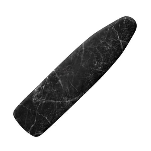 ZDCUSTOM Black Marble Ironing Board Cover and Pad- 52" x 13" Iron Board Cover Standard Ironing Board Cover with Elastic Edge and Hook and Loop Fasteners - color: Black Marble