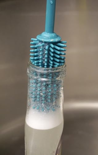 RSVP International Kitchen Scrubber Collection Dishwasher Safe, Silicone Bottle Brush, 12.5", Turquoise - color: Turquoise, size: Silicone Bottle Brush, 12.5"