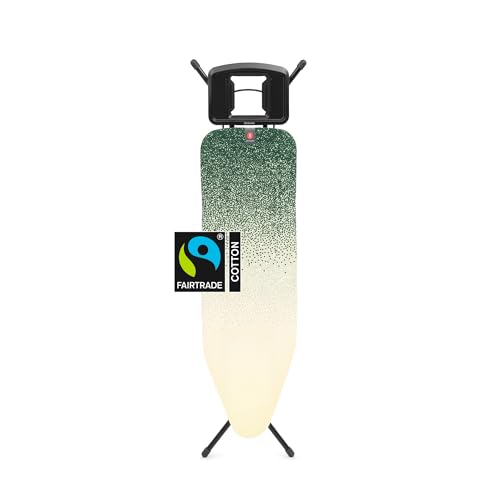 Brabantia Comfort Ironing Board with Solid Steam Iron Rest | Medium (Size B) | Fairtrade New Dawn Cover | Adjustable Height (27-38"), Easy Fold, Anti-Collapse Lock, Non-Slip Feet