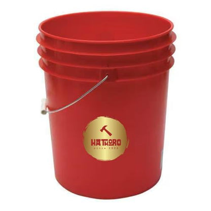 5 Gallon Food Grade Plastic Bucket, Open Head Pail with Handle, 12-3/8 in Diameter x 14-3/4 in Height (Red, 6 Pack) - color: Red, size: 6 Pack