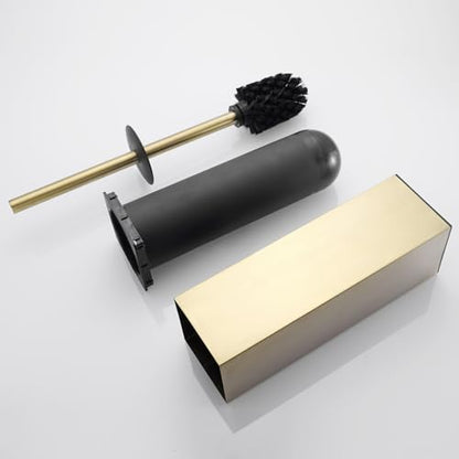 Gold Upright Toilet Brush Set Square Toilet Cleaning Brush - color: Brushed Gold