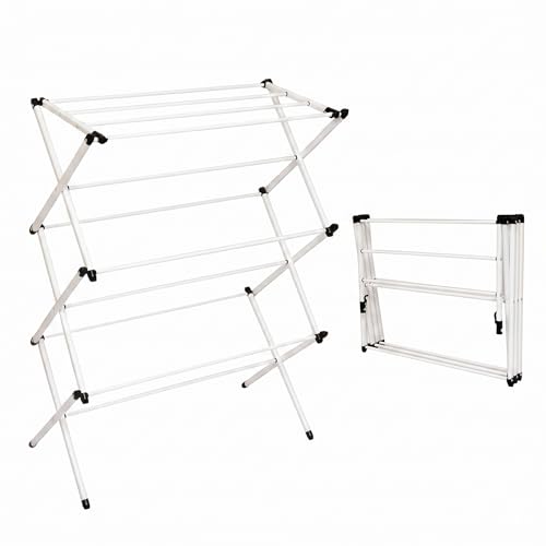 Honey-Can-Do 3-Tier Oversized Clothes Drying Rack, 31" Wide, No Assembly - color: White, size: 31" W