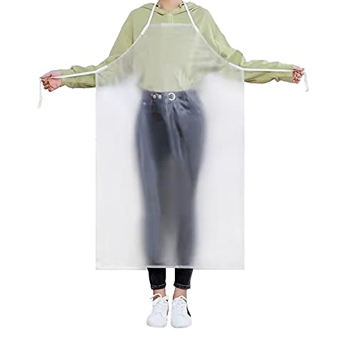 Unisex 47 x 27.5 inches Heavy Duty Transparent PVC Waterproof Apron, Dishes Washing Kitchen Cooking, Clear