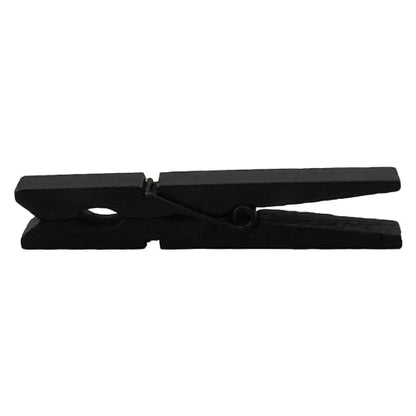 HEEHEE 24 PCS 2.83 Inch Black Wooden Clothespins Strong Spring Grip Durable Natural Wood Texture Multipurpose for Crafts Laundry Photo Hanging - size: Black 2.83x0.39" (7.2x1cm)-24 PCS