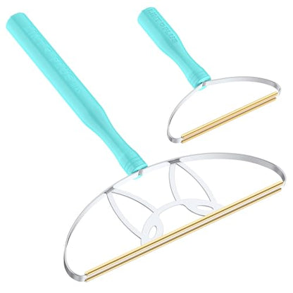 LINTPLUS Pet Hair Remover Kit (Max + Pro 2-Pack) – Oversized Carpet Rake for Large Areas & Compact Scraper for Furniture, Cars & Stairs, Heavy-Duty Copper Blade Set for Dog & Cat Hair
