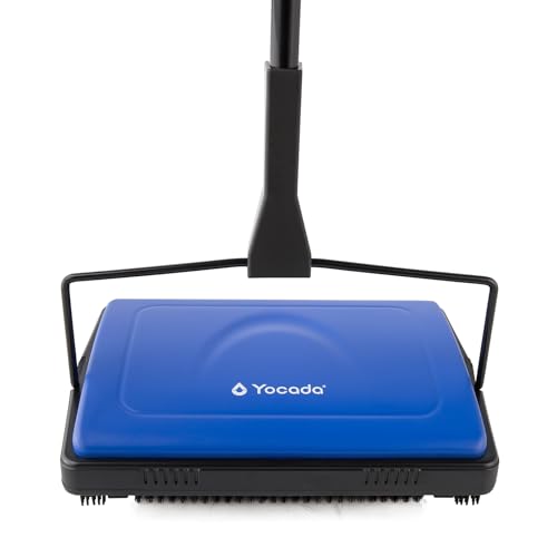 Yocada Manual Carpet Sweeper Cleaner Hand Push Non-Electric Dark Blue - color: Dark Blue