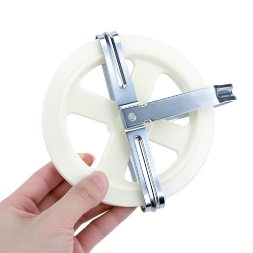 QWORK Clothesline Pulley Set, 2 Pack 5-Inch Nylon Pulley for Outdoor Clotheslines, Fits Rope Up to 3/8-in