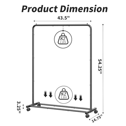 Simple Trending Clothing Rack, Portable Garment Rack, Clothes Rack, Black - color: Black, size: 14.75"D x 43.5"W x 54.25"H