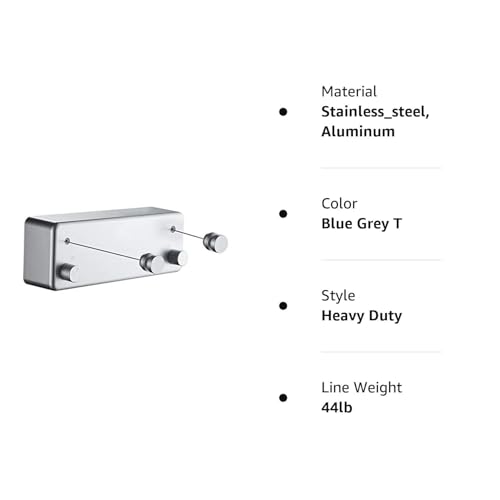 JOOM Retractable Clothesline Indoor,Dual 2 x 13.8FT Clothes Lines,Blue Grey - color: Blue Grey