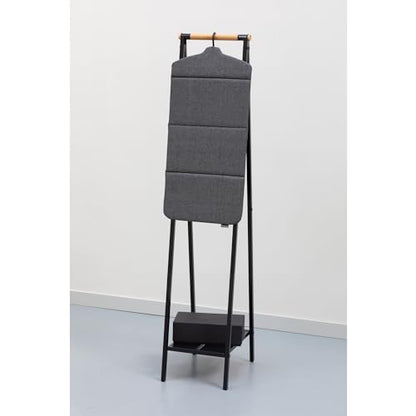 Brabantia - Foldable Steam Board - for High Pressure Clothes Steaming - Solid Heat Resistant Surface - Versatile Hanging Hook - Easier Steaming with Handheld Steamers - 36 x 16 inches - Pepper Black - color: Pepper Black, style: Foldable Steam Board