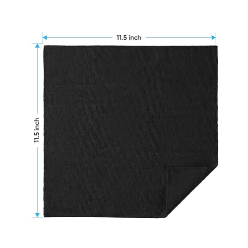 HOMEXCEL Black Microfiber Cleaning Cloth 100PK, Towels for Cars, Shop Rags - color: Black