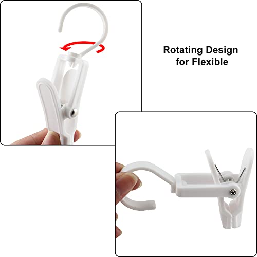 Jiozermi 20 PCS Laundry Hooks Clip, White Plastic - color: White, size: 20