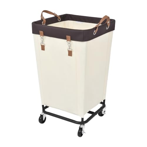 StorageWorks 160L Laundry Basket with Wheels, Rolling Hampers for Clothing - color: Beige, size: 160L