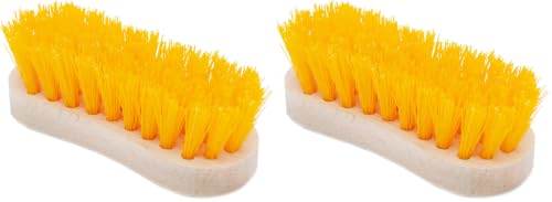 Stiff Bristle Brush - Scrub Brush for Deep Cleaning, Hand Brush with Hard Bristles, Utility Nylon Brush for Indoor and Outdoor, Wooden Boot Hand Scrubber, Scrubbing Brush Heavy Duty (Pack of 2) - size: 4.72" (Pack of 2)