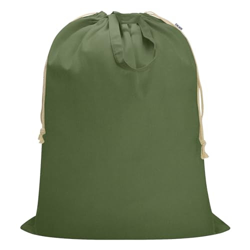 Canvas Laundry Bag 33"Wx 35"H, Extra Large Heavy Duty Hamper Liner, Green - color: Army Green, size: XL 33"W x 35"H┃1 Pack