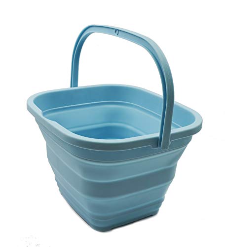 SAMMART 11L (2.9 Gallon) Collapsible Rectangular Handy Basket/Bucket (1, White/Sea Angel) - color: White/Sea Angel