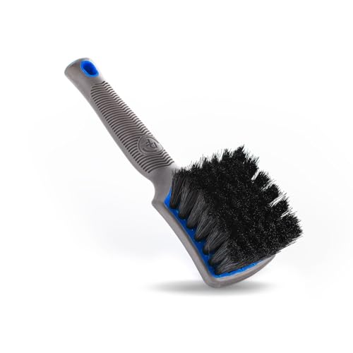 Detail Factory - ProGrip Interior Scrub Brush - Soft Bristles - Rubber Grip for Maximum Stability and Comfort - Curved Head Profile for Better Clearance - Avalanche - color: Avalanche