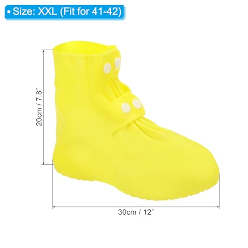 PATIKIL XXL Waterproof Shoe Cover, 1 Pair Reusable Non-Slip TPE Rain Shoe Cover Snow Boot Protector Overshoes Galoshes for Men and Women Rainy Outdoor, Yellow - color: Yellow, size: XX-Large