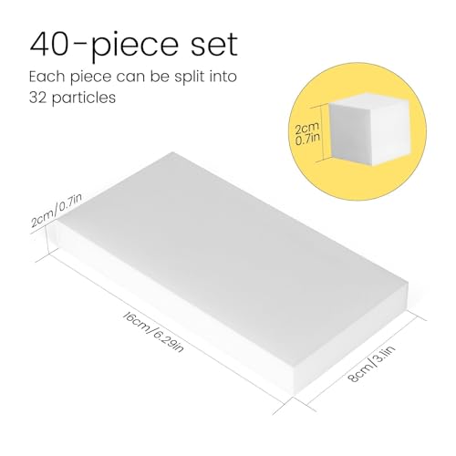 40PCS Melamine Sponge Magic Eraser Sponge in Bulk Small Cleaner Pads Melamine Pads for Dishes Cleaning Eraser for Kitchen, Bathroom, Toilet - 16x8x2cm (32 Small Pieces of Each Pack) - size: 40 Pack (6.3 x 3.1 x 0.8 inches each)