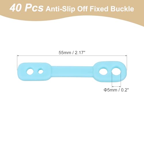 uxcell 40Pcs Clothes Hanger Windproof Plastic Strip Hook, Anti-Slip Off Windproof Fixed Buckle, Anti-Drop Strips Hanger Fixation for Outdoor Indoor Blue - color: Blue