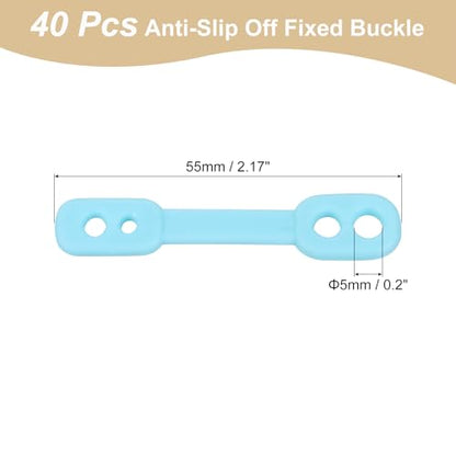 uxcell 40Pcs Clothes Hanger Windproof Plastic Strip Hook, Anti-Slip Off Windproof Fixed Buckle, Anti-Drop Strips Hanger Fixation for Outdoor Indoor Blue - color: Blue