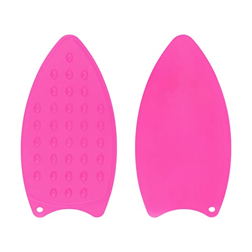 HARFINGTON 2pcs Silicone Iron Rest Pad, Multipurpose Iron Hot Resistant Mat Iron Rest Plate for Ironing Board Hot Heat Resistant Steam Compact Mat, Fuchsia - color: Fuchsia