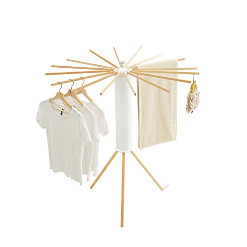 JOOM Clothes Drying Rack, Clothing Stand, Foldable Laundry Drying Rack - color: Wooden Tripod, size: Standard