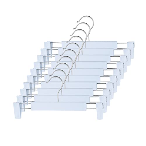 10 Pack Pants Hangers with Adjustable Non-Slip Clips Anti-Rust Hanging Hook for Trouser,Skirts,Jeans,Clothes Hangers Blue - color: Blue, size: 10 Pack