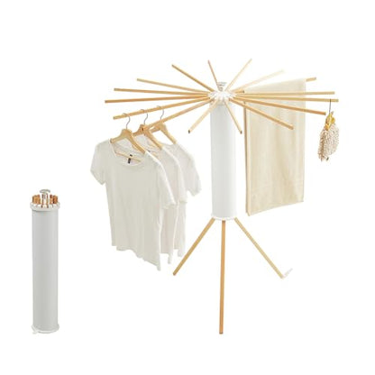 JOOM Clothes Drying Rack, Clothing Stand, Foldable Laundry Drying Rack - color: Wooden Tripod, size: Standard