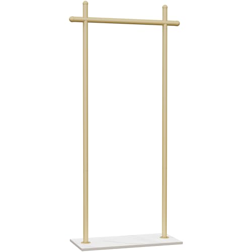 Coat Racks Freestanding with Natural Rock Base,68.9in,Gold,Large - color: Gold, size: 25.6*11.8*68.9in