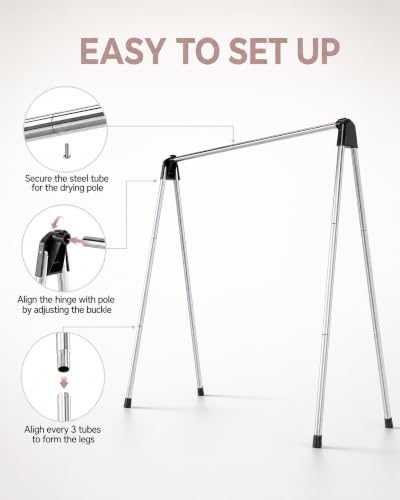 TOOLF Clothes Drying Rack Foldable, Portable Clothes Rack for Travel - size: 48 inch New