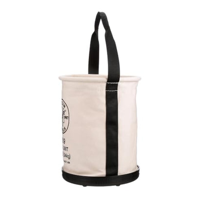 Klein Tools 5109 Canvas Bucket, Wide-Opening Straight-Wall Tool Bucket is Made of No. 6 Canvas with Black Molded Bottom, 75-Pound Load Rated - style: Standard