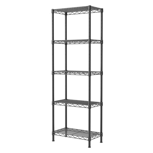 SINGAYE Metal Shelves Wire Shelving Storage Standing Adjustable Shelf Unit - color: Black, size: 5 Tier 10"Dx16"Wx55"H