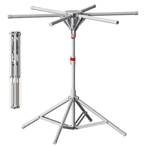 Clothes Drying Rack Outdoor Tower Rack Portable Foldable Collapsible Hanging Dry Rack, Grey
