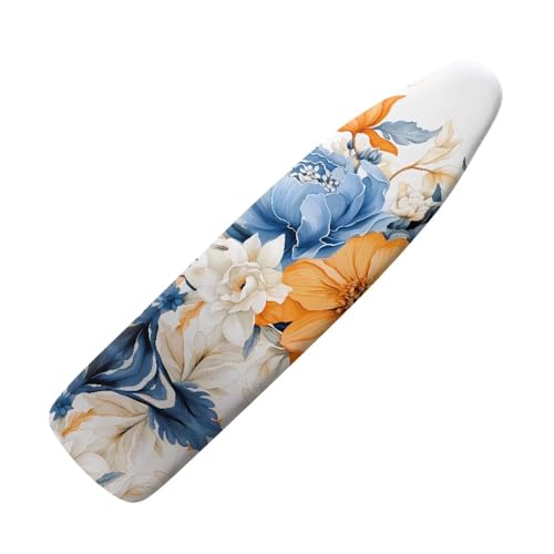 Flashideas Flower Ironing Board Cover and Pad 15x54 Inch Standard Ironing Board Cover with Elastic Edge and Hook and Loop Fasteners Scorch and Stain Resistant Cotton - color: Flower 1