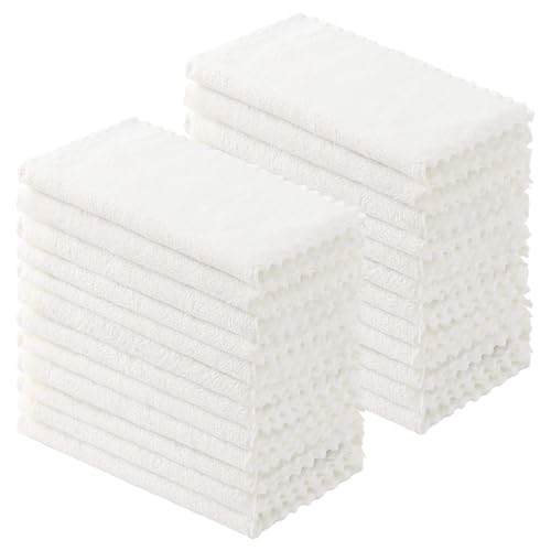 Kitinjoy 24 Pack Kitchen Cloths Dish Towels (10" x 10", White) - color: White, size: 10 X 10 inch- 24 Pack