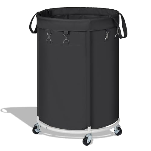 150L Large Capacity Rolling Laundry Basket Hamper with Wheels, Clothes hamper and Removable Bag for Home, Laundry Room, Bedroom, Bathroom, Apartment, Dorm - color: Black
